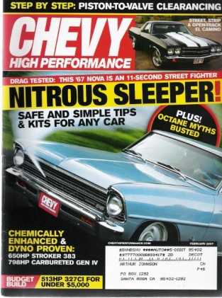 CHEVY HIGH PERFORMANCE 2007 FEB - NITROUS SPECIAL*